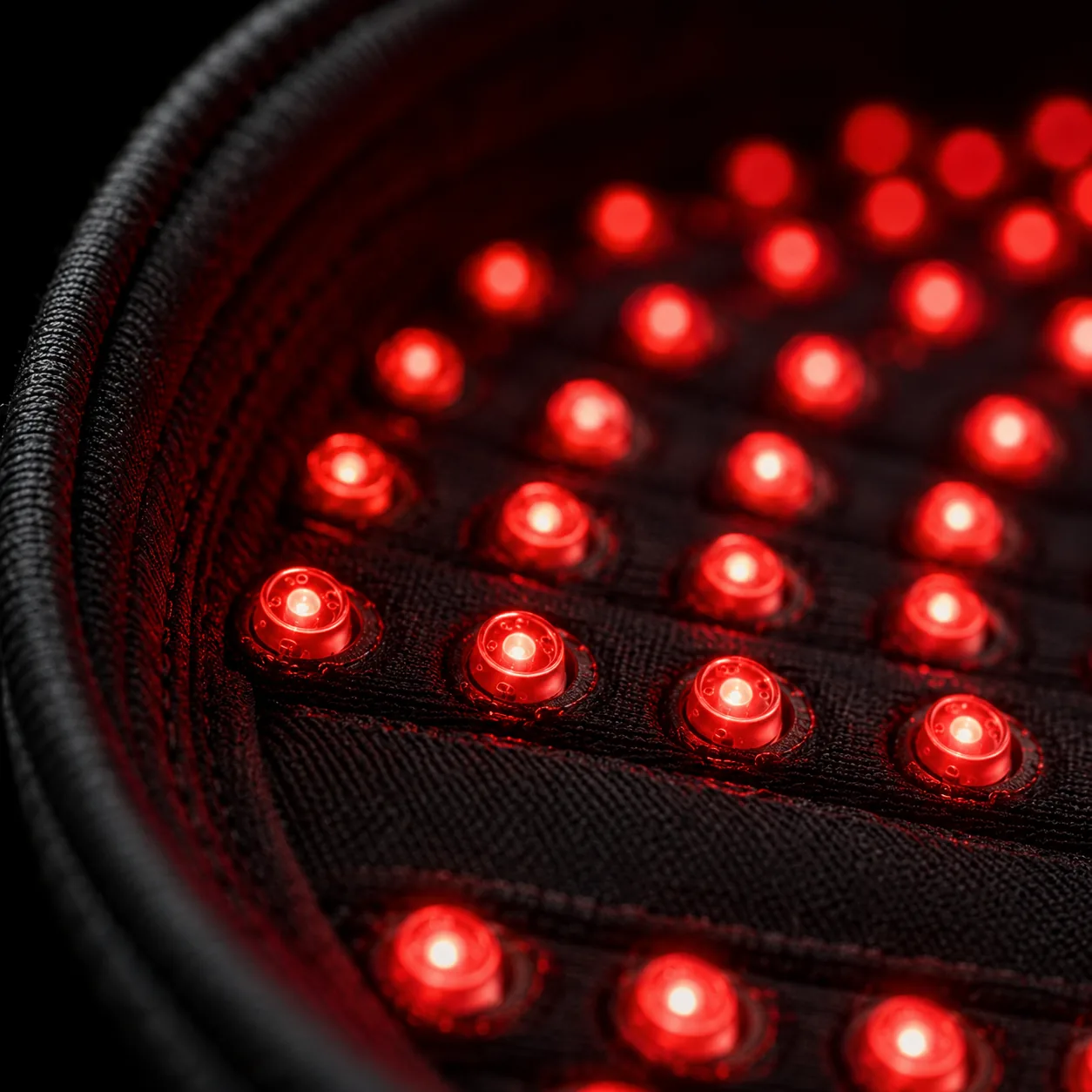 Close-up of medical-grade LEDs at 650nm + 660nm